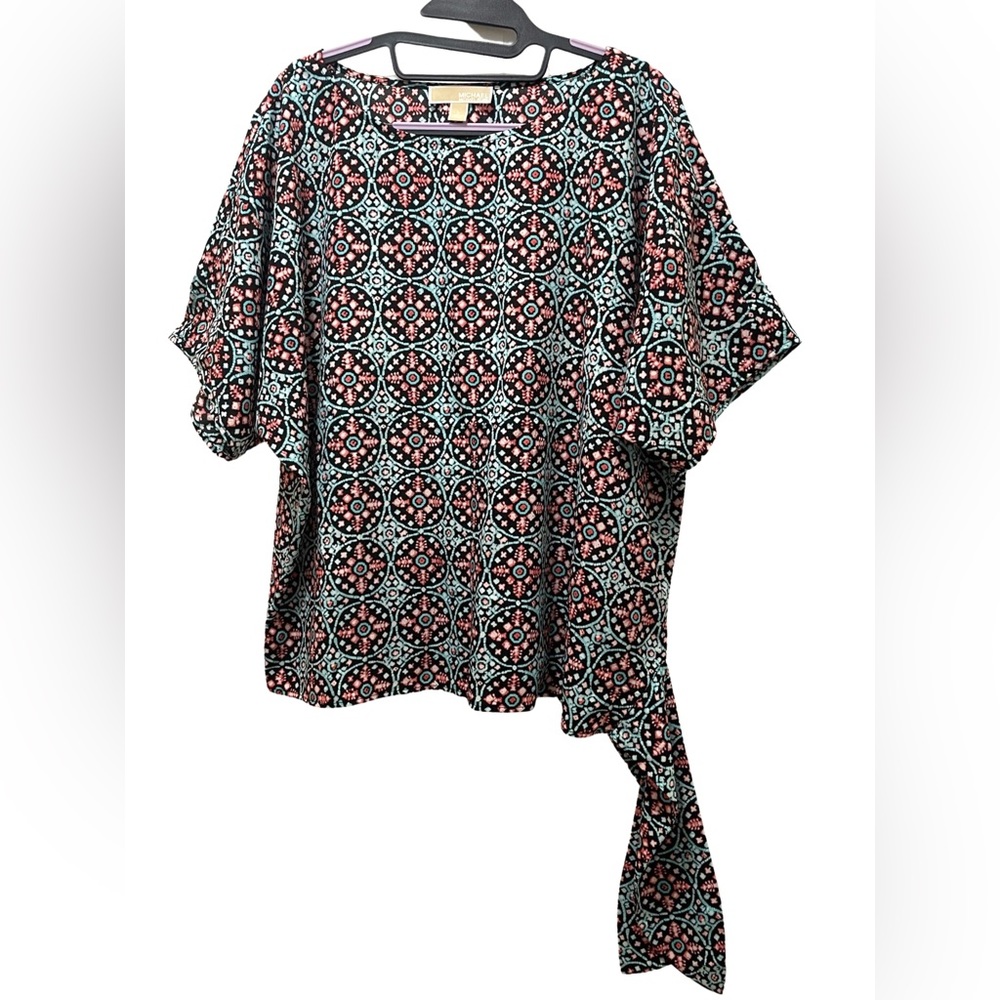 MICHAEL KORS short sleeve tie waist top